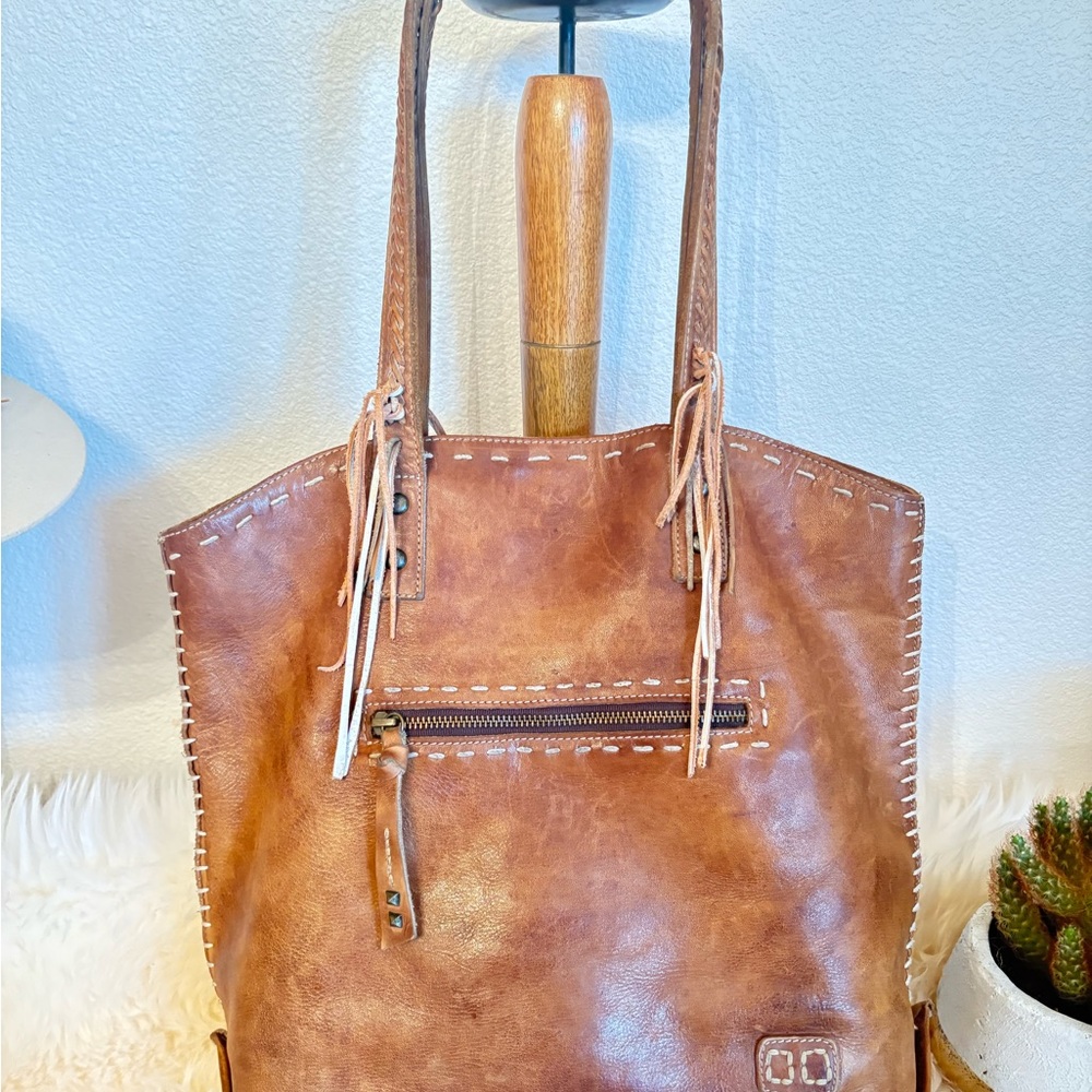BED Stu Barry Brown Leather Tote Bag